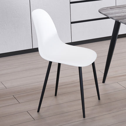 Contemporary - Durable Plastic Curved Dining Chairs - Set of 2