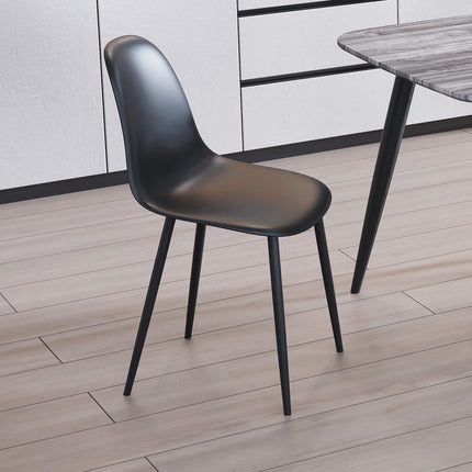 Contemporary - Durable Plastic Curved Dining Chairs - Set of 2