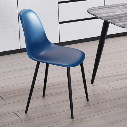 Contemporary - Durable Plastic Curved Dining Chairs - Set of 2