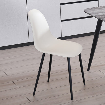 Contemporary - Durable Plastic Curved Dining Chairs - Set of 2