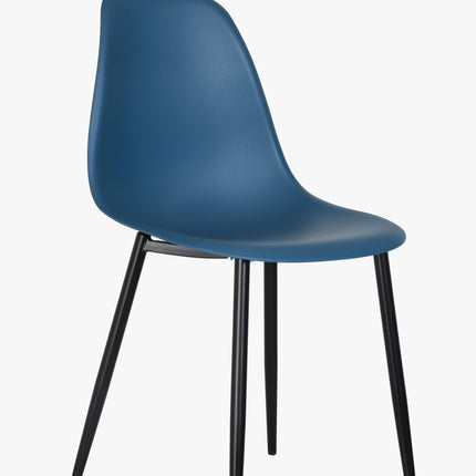 Contemporary - Durable Plastic Curved Dining Chairs - Set of 2