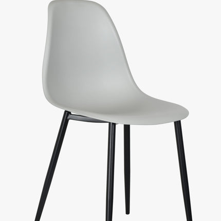 Contemporary - Durable Plastic Curved Dining Chairs - Set of 2