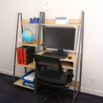 Contemporary - Ladder Bookcase Unit - Oak Effect