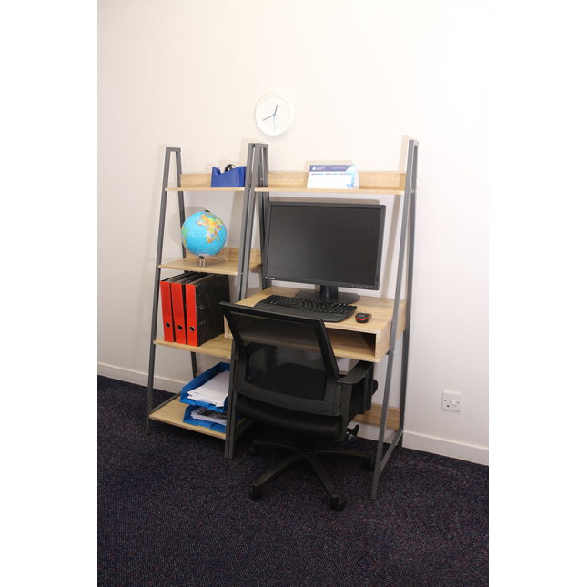 Contemporary - Ladder Bookcase Unit - Oak Effect