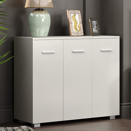 Contemporary - Large White 3-Door Sideboard - Glossy Finish