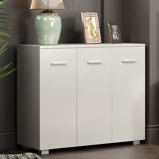 Contemporary - Large White 3-Door Sideboard - Glossy Finish