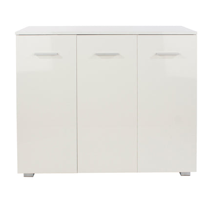 Contemporary - Large White 3-Door Sideboard - Glossy Finish