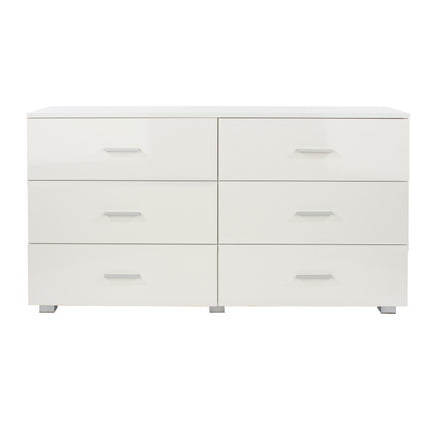 Contemporary - Large White 6 Chest of Drawers - Glossy Finish