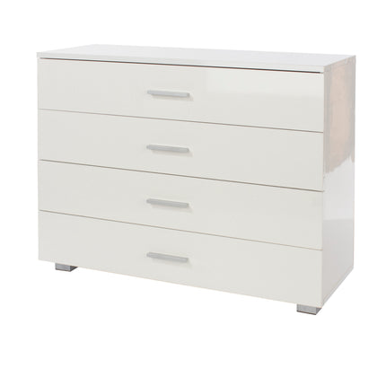 Contemporary - White 4 Chest of Drawers - Glossy Finish