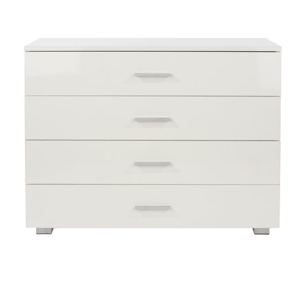 Contemporary - White 4 Chest of Drawers - Glossy Finish