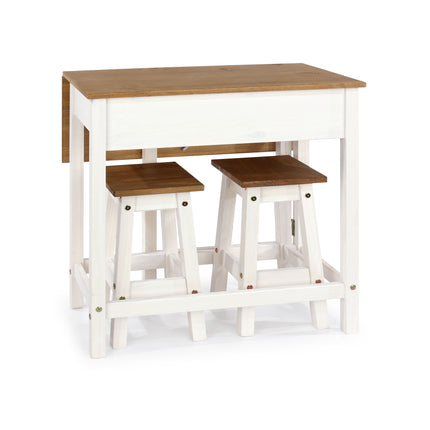 Corona - Drop Leaf Table & 2 Stools