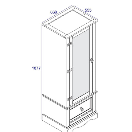Corona - Elegant Mirrored Armoire