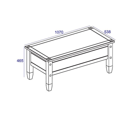 Corona - Elegant Pine Coffee Table