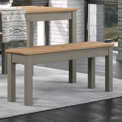 Corona - Grey Linea Bench 1200Mm, Grey Wax & Ant Wax 