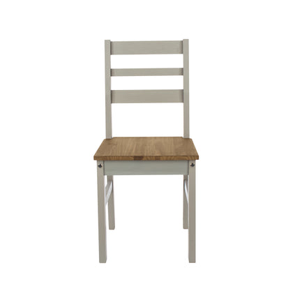 Corona - Pair of Grey Linea Back Chair Grey Wax