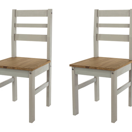 Corona - Pair of Grey Linea Back Chair Grey Wax