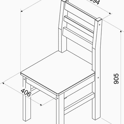Corona - Pair of Grey Linea Back Chair Grey Wax
