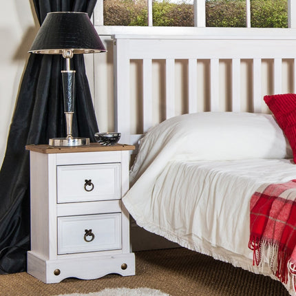 Corona - Petite 2 Drawer Bedside Cabinet