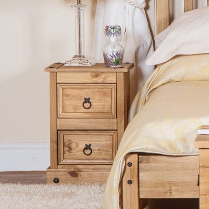 Corona - Petite 2 Drawer Bedside Cabinet