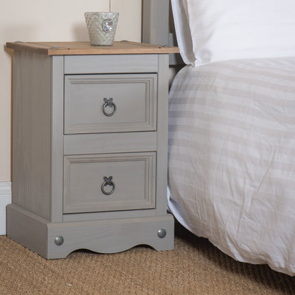 Corona - Petite 2 Drawer Bedside Cabinet