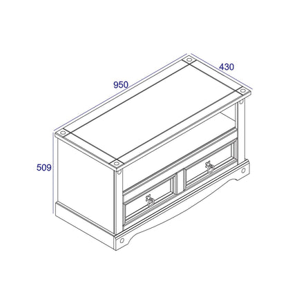 Corona - Pine Flat Screen TV Unit