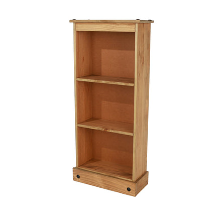 Corona - Real Pine Bookcase - Low Narrow - Adjustable Shelves