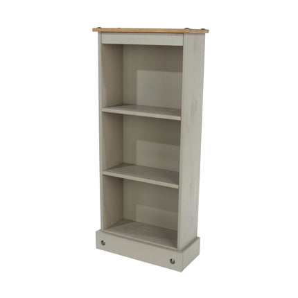 Corona - Real Pine Bookcase - Low Narrow - Adjustable Shelves