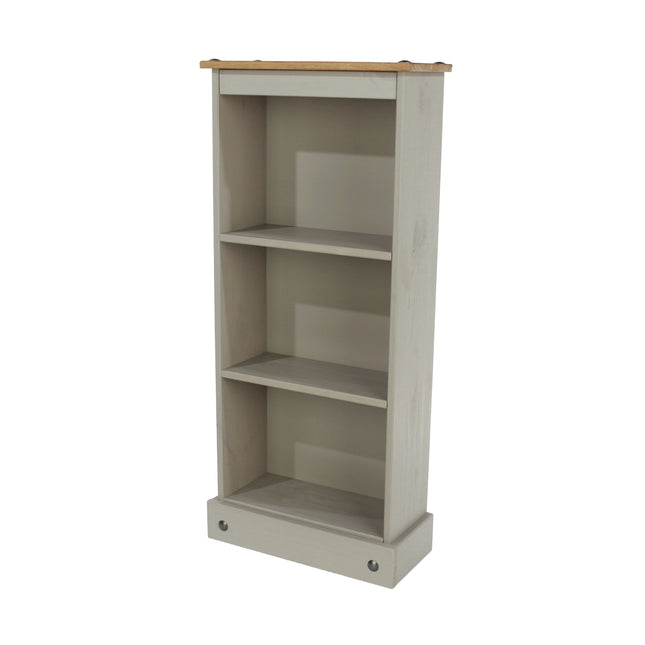 Corona - Real Pine Bookcase - Low Narrow - Adjustable Shelves