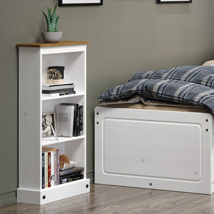 Corona - Real Pine Bookcase - Low Narrow - Adjustable Shelves