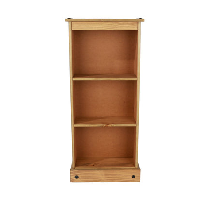 Corona - Real Pine Bookcase - Low Narrow - Adjustable Shelves