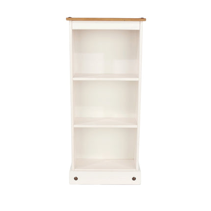 Corona - Real Pine Bookcase - Low Narrow - Adjustable Shelves