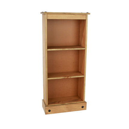 Corona - Real Pine Bookcase - Low Narrow - Adjustable Shelves