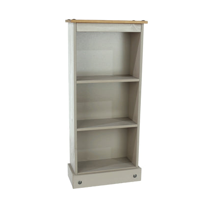 Corona - Real Pine Bookcase - Low Narrow - Adjustable Shelves