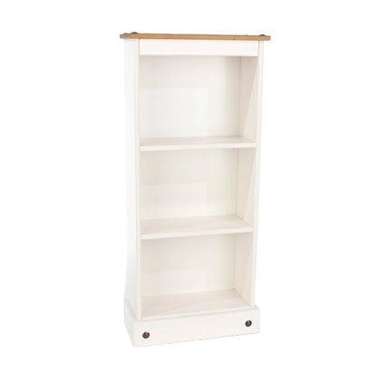 Corona - Real Pine Bookcase - Low Narrow - Adjustable Shelves