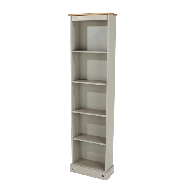 Corona - Real Pine Bookcase - Tall Narrow - Adjustable Shelves