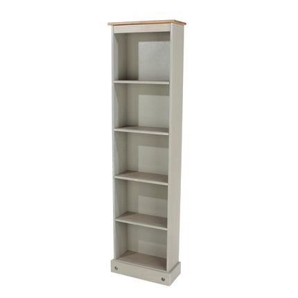 Corona - Real Pine Bookcase - Tall Narrow - Adjustable Shelves