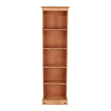 Corona - Real Pine Bookcase - Tall Narrow - Adjustable Shelves