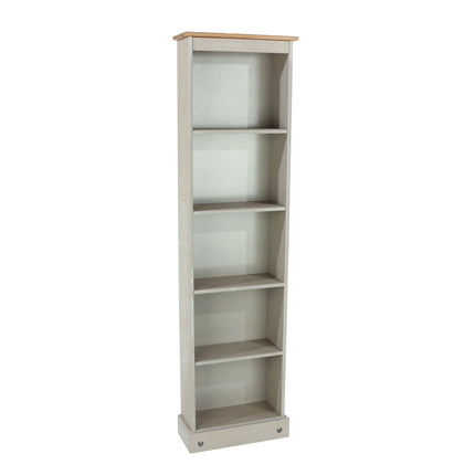 Corona - Real Pine Bookcase - Tall Narrow - Adjustable Shelves
