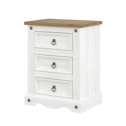 Corona - Sleek 3 Drawer Bedside Cabinet