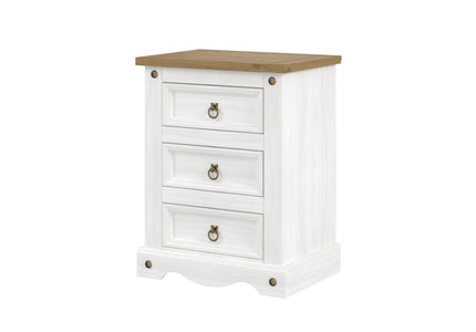 Corona - Sleek 3 Drawer Bedside Cabinet