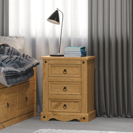 Corona - Sleek 3 Drawer Bedside Cabinet