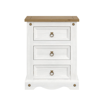 Corona - Sleek 3 Drawer Bedside Cabinet
