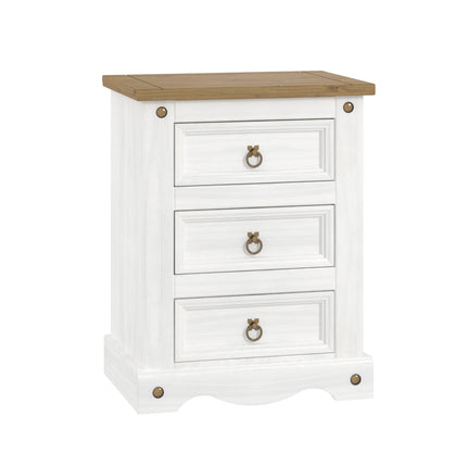 Corona - Sleek 3 Drawer Bedside Cabinet