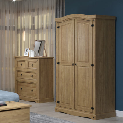 Corona - Solid Pine 2-Door Wardrobe
