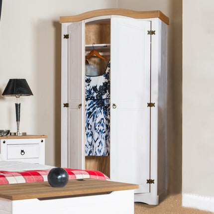Corona - Solid Pine 2-Door Wardrobe