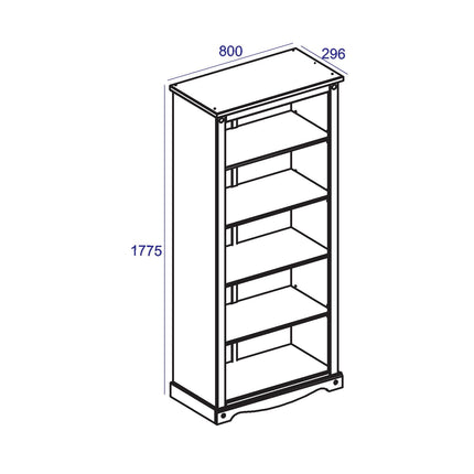 Corona - Space Saver Tall Narrow Bookcase