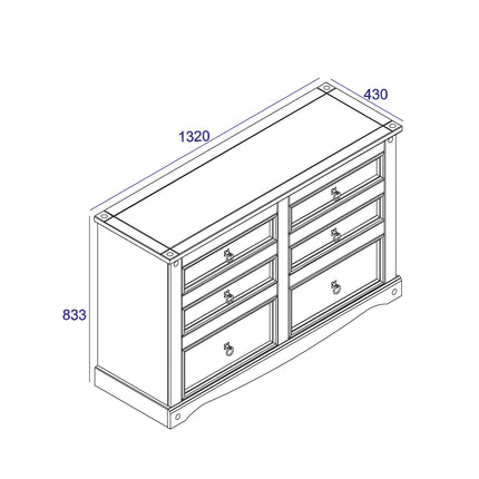 Corona - Wide 4 Drawer Chest