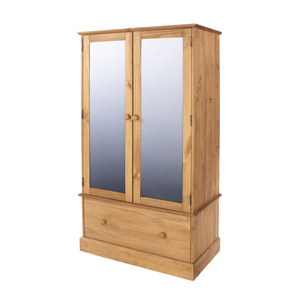 Cotswold - 2 Mirror door, 1 Drawer Wardrobe 
