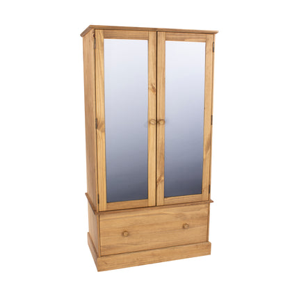 Cotswold - 2 Mirror door, 1 Drawer Wardrobe 