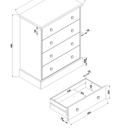 Cotswold - 4 Drawer Chest